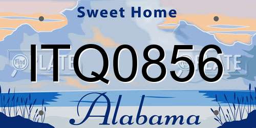 ITQ0856 Alabama License Plate