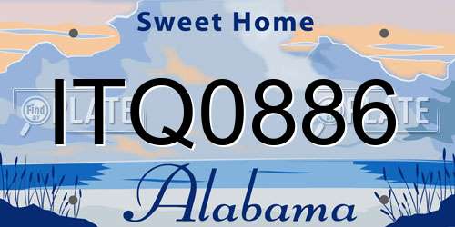 ITQ0886 Alabama License Plate