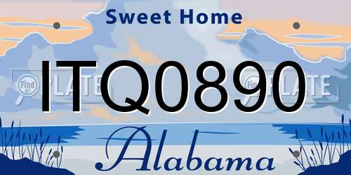 ITQ0890 Alabama License Plate