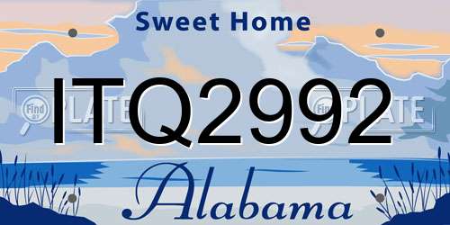 ITQ2992 Alabama License Plate
