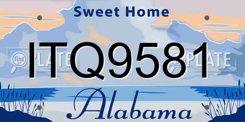 ITQ9581 Alabama License Plate