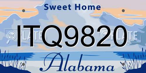ITQ9820 Alabama License Plate
