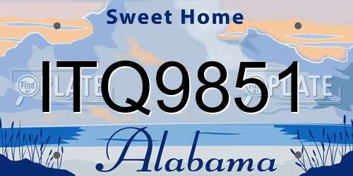 ITQ9851 Alabama License Plate