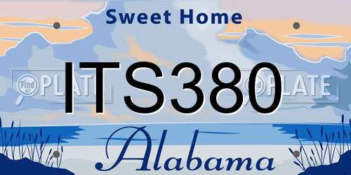 ITS380 Alabama License Plate