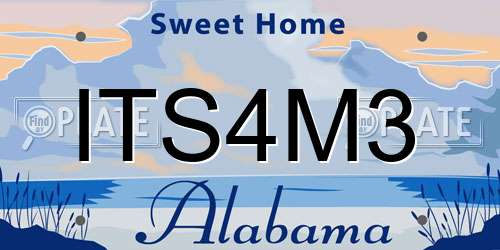 ITS4M3 Alabama License Plate