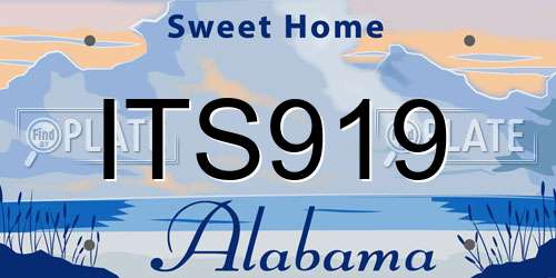 ITS919 Alabama License Plate