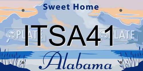 ITSA41 Alabama License Plate