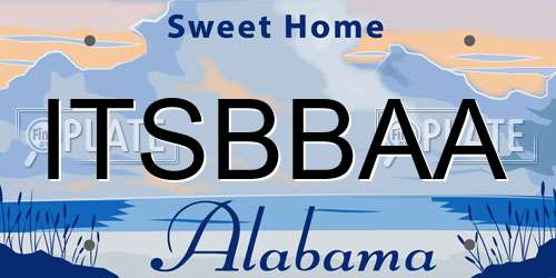 ITSBBAA Alabama License Plate