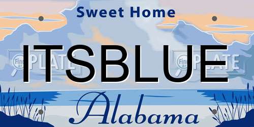 ITSBLUE Alabama License Plate