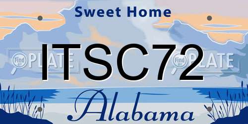 ITSC72 Alabama License Plate