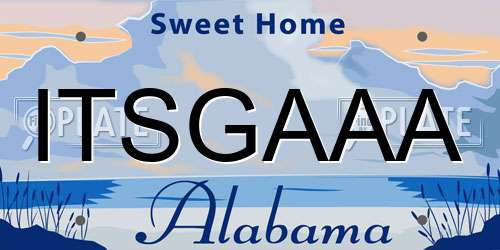 ITSGAAA Alabama License Plate