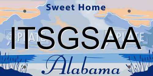 ITSGSAA Alabama License Plate