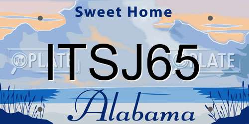 ITSJ65 Alabama License Plate