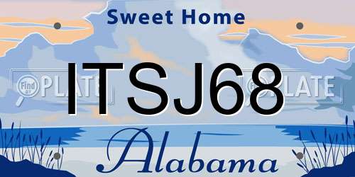 ITSJ68 Alabama License Plate