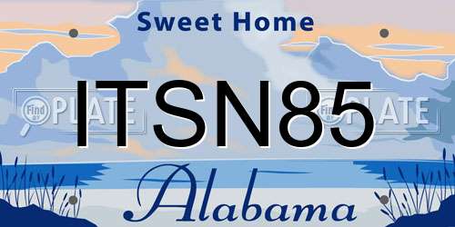 ITSN85 Alabama License Plate