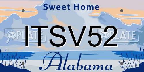ITSV52 Alabama License Plate