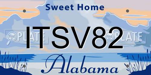ITSV82 Alabama License Plate