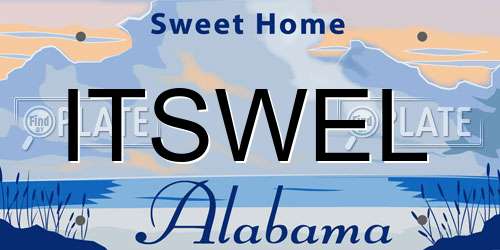 ITSWEL Alabama License Plate