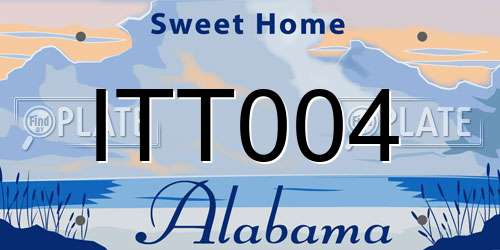 ITT004 Alabama License Plate