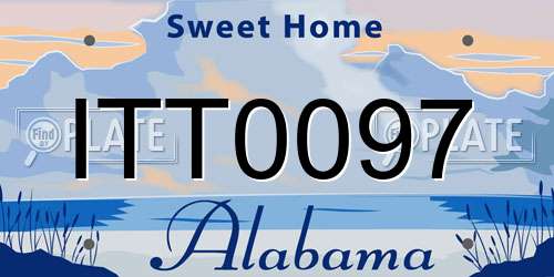 ITT0097 Alabama License Plate