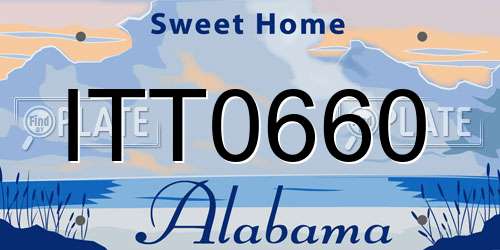 ITT0660 Alabama License Plate