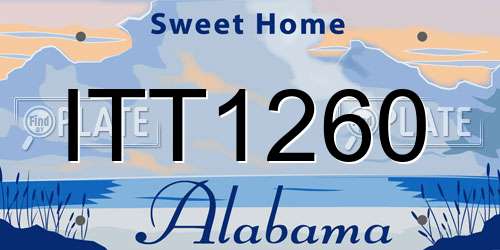 ITT1260 Alabama License Plate