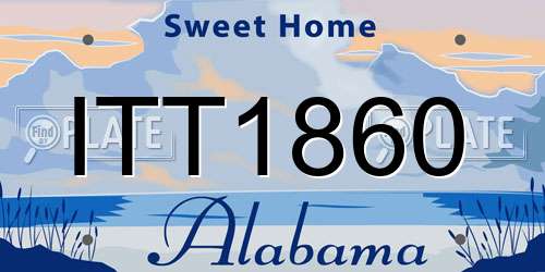 ITT1860 Alabama License Plate