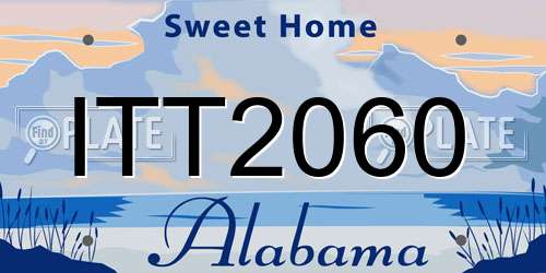 ITT2060 Alabama License Plate