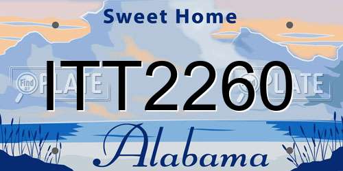 ITT2260 Alabama License Plate