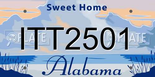 ITT2501 Alabama License Plate