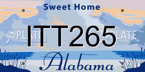 ITT265 Alabama License Plate