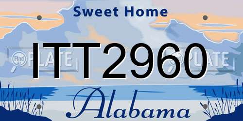 ITT2960 Alabama License Plate