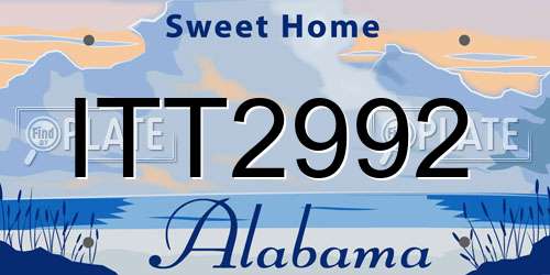 ITT2992 Alabama License Plate