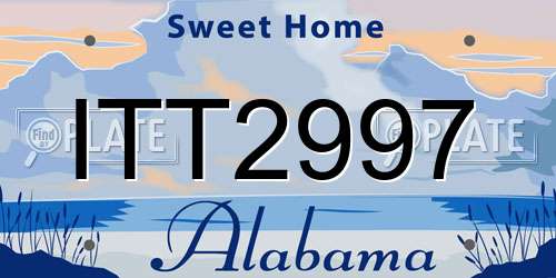 ITT2997 Alabama License Plate
