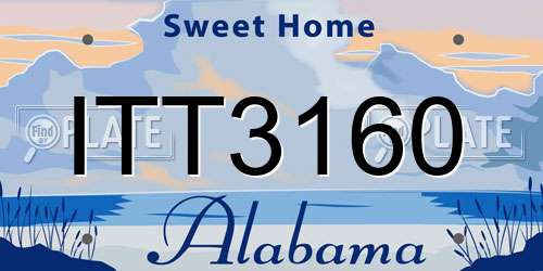 ITT3160 Alabama License Plate