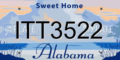 ITT3522 Alabama License Plate
