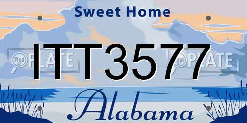 ITT3577 Alabama License Plate