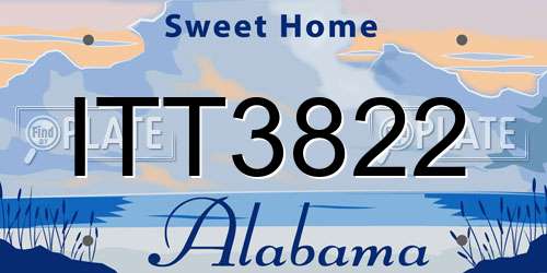 ITT3822 Alabama License Plate