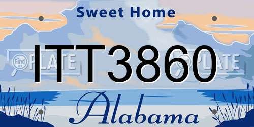 ITT3860 Alabama License Plate