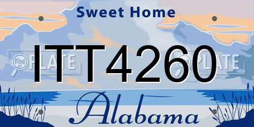 ITT4260 Alabama License Plate
