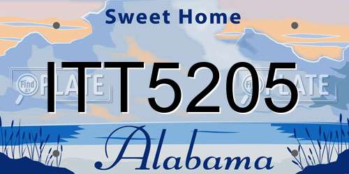 ITT5205 Alabama License Plate