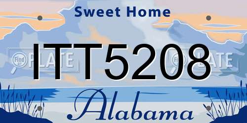 ITT5208 Alabama License Plate
