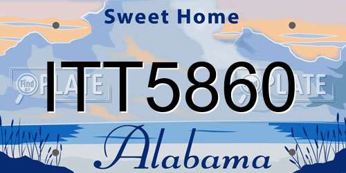 ITT5860 Alabama License Plate