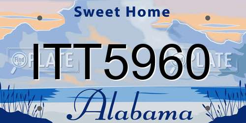 ITT5960 Alabama License Plate