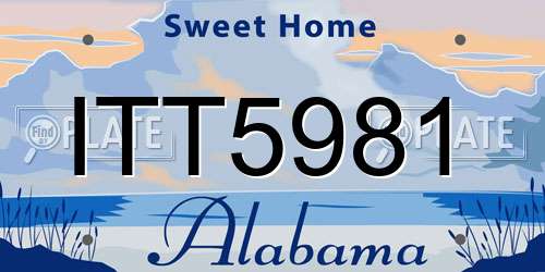 ITT5981 Alabama License Plate