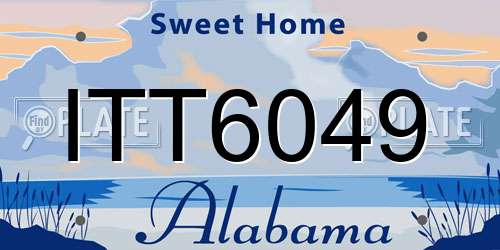 ITT6049 Alabama License Plate