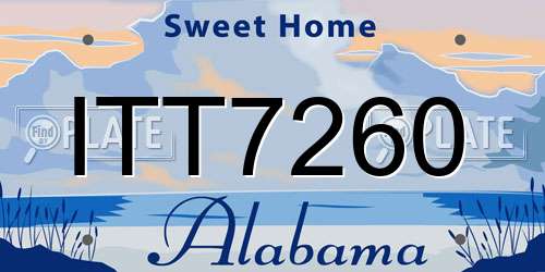 ITT7260 Alabama License Plate
