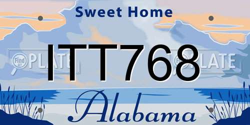 ITT768 Alabama License Plate