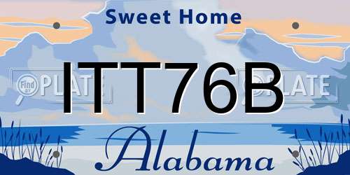 ITT76B Alabama License Plate