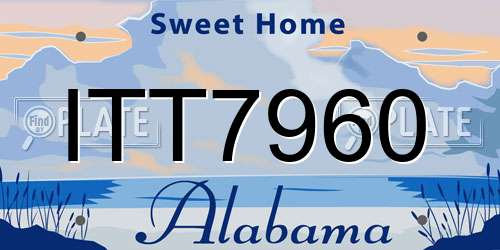 ITT7960 Alabama License Plate